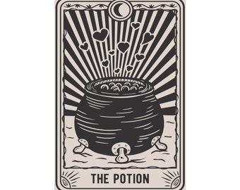 The Potion Funny Skeleton Tarot Card Matte Vertical Posters | Multiple Sizes | Sarcastic Tarot | Funny Tarot Poster