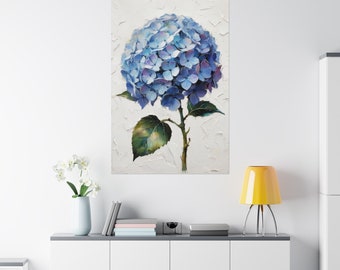 Impressão de hortênsia azul aquarela hortênsia arte sem moldura impressão-colorido hortênsia decoração de arte de parede botânica pintura de arte presente