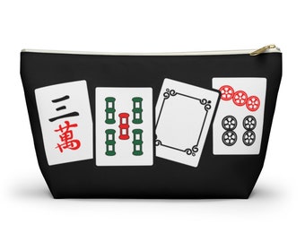 Four Mahjong Tiles (Black) Mahjong Tile Bag | Mahjong Bags For Tiles | Mah Jongg Bag | Bag For Mahjong Tiles | Mahjong