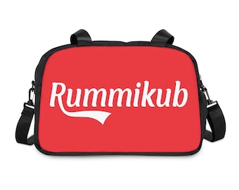 Retro Rummikub (Rouge) | Grand sac de tuiles Rummikub | Sac de rangement pour carreaux et plateaux Rummikub (jusqu’à 13 pouces) | Sac de voyage Rummikub