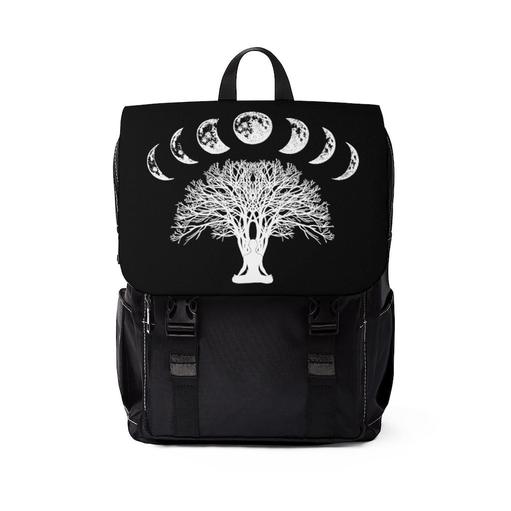 Discover Tree of Life Meditator Bodhi Tree Moon Phase Goth Backpack