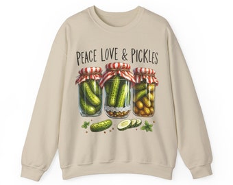 Augurk Sweatshirt Peace Love & augurken - grappige dille augurk minnaar trui augurken Sweatshirt Foodie cadeau voor haar Moederdag