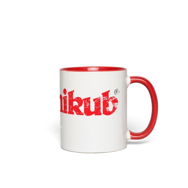 Retro Rummikub Logo With Distressed Grunge Effect Red Accent Mug