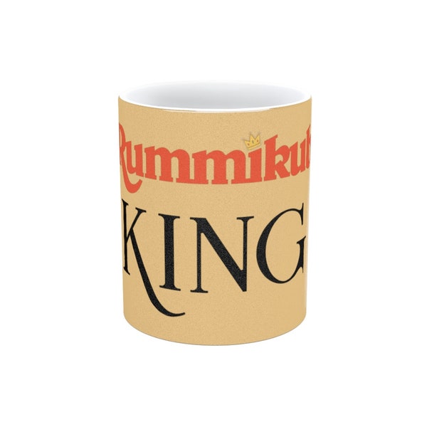 Rummikub King (Black Text with Crown) Metallic Mug (Silver / Gold)
