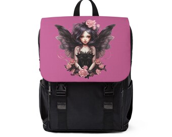 Dark Princess Pink Pastel Goth Fairy PINK Mochila casual unisex, mochila oculta, bolsa gótica, mochila gótica, hadas góticas