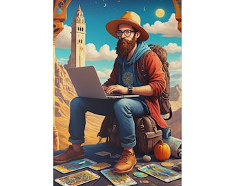 Nomadcanvas för reseskribenter | Perfekt konstverk för coworking- och coliving-utrymmen | Premium matt canvas, sträckt, 1,8 cm | Flera storlekar