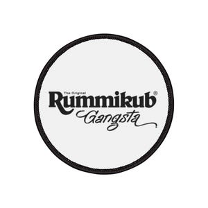 May include: White round patch with black text that reads "The Original Rummikub Gangsta" with a registered trademark symbol.