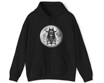 Gothic Moon Occult Unisex Heavy Blend™ Hooded Sweatshirt | Goth Jacket | Emo Metal Punk Occult