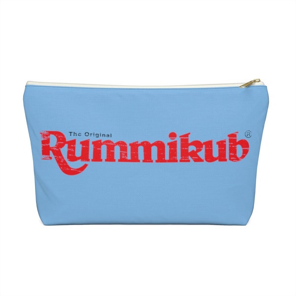 Light Blue Retro Rummikub Logo Tile Bag | Storage Bag for Rummikub Tiles and Trays (up to 12 inches) | Rummikub Travel Bag