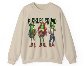 Sweat cornichon Pickles Squad - drôle de cornichon à l'aneth pull amateur cornichons Sweat-shirt cadeau gourmand pour la fête des mères
