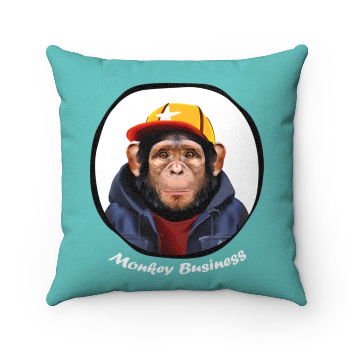 Monkey Business Pillow Personalised Monkey Cushion Cute Etsy