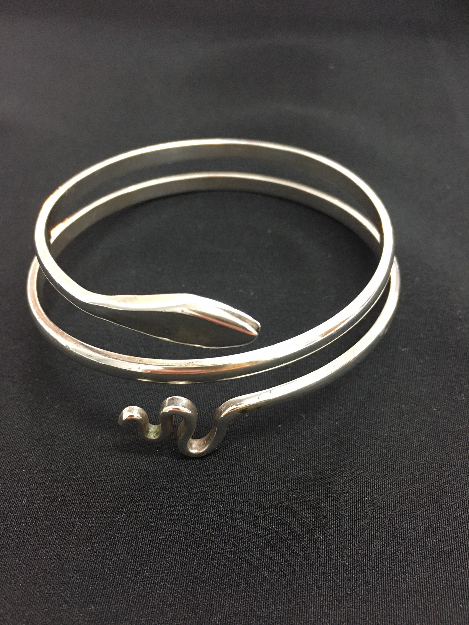 Snake bangle silver solid Etsy