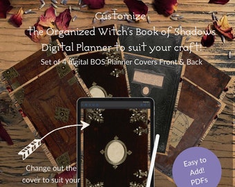 Alternate Cover Set #1 | PDF Front and Back Covers | V&R Book of Shadows | Planner Journal Grimoire | ipad goodnotes noteshelf