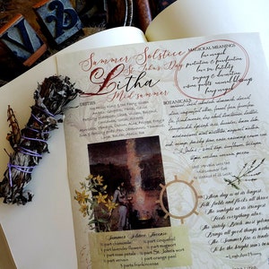 Litha/Summer Solstice Printable Grimoire Page