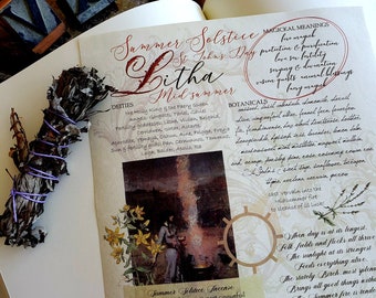 Litha/Summer Solstice Printable Grimoire Page