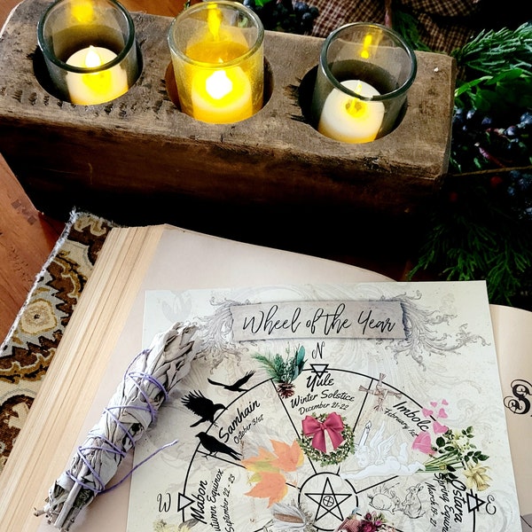 Wheel of the Year Printable Grimoire Page | Digital Download | Book of Shadows & Journal compatible | US Letter