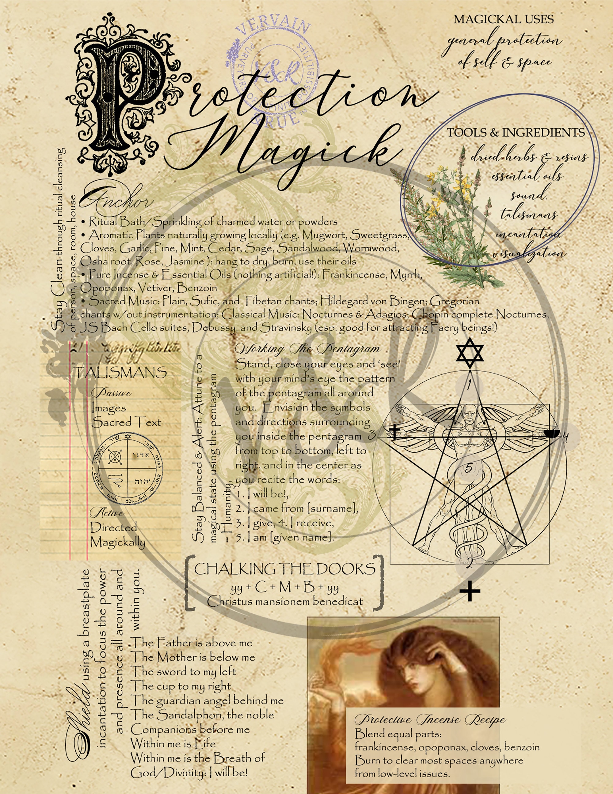 Protection Magick Printable Grimoire Page + BONUS - Etsy