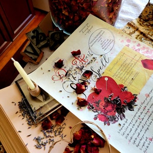 Love Spell Printable Grimoire Page | Practical Magic | Digital Download | Digital Book of Shadows & Journal compatible