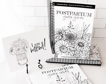 Postpartum Bundle: Postpartum Grace Guide + Card Deck with 42 Affirmations for New Moms