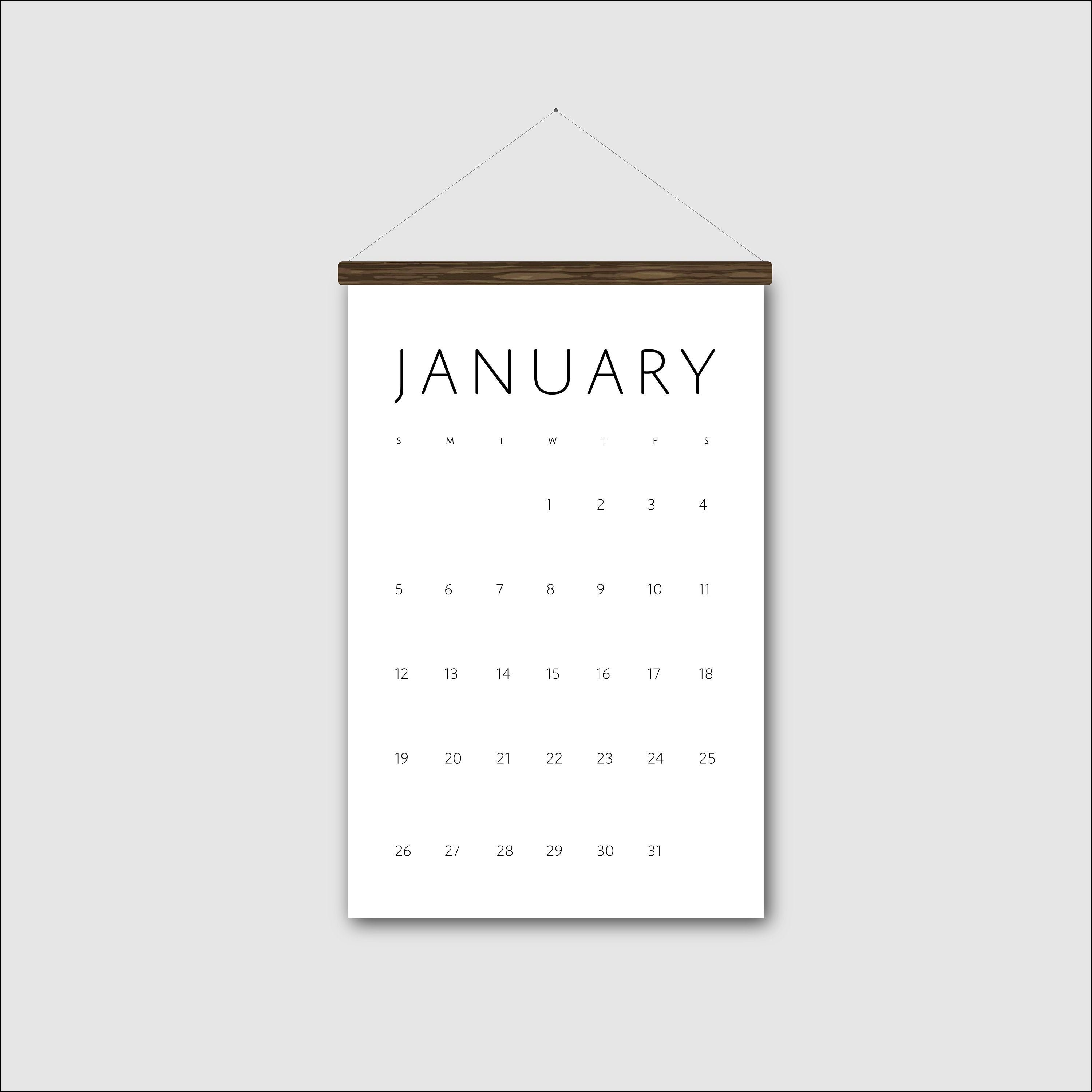 Printable 2022 Calendar 11X17 Or 12X15 Minimalist Simple | Etsy