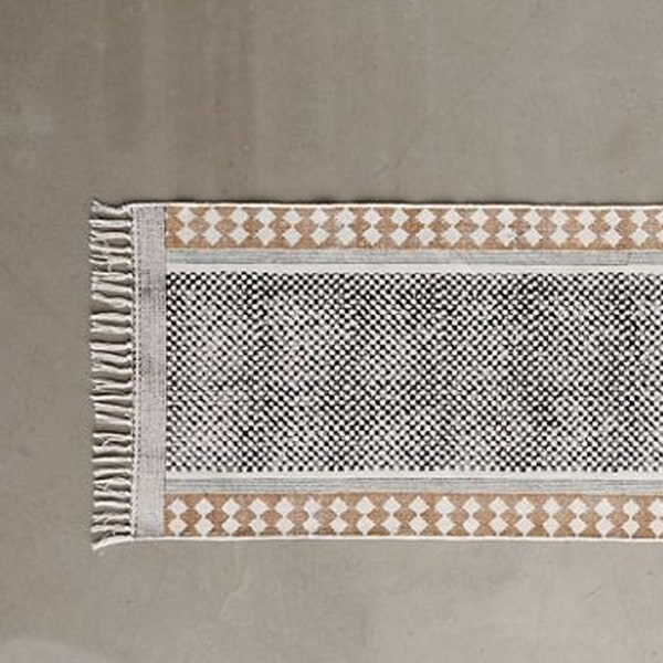 2x8 ft cotton rug Runner / yoga mat / kitchen runner / stair runner / runner / table runner (24x96 inches )