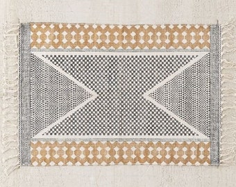 4X6 FEET Cotton rug / block printed rug / carpet, area rug 48X72 INCHES / 120X180 CMS