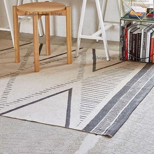 Square Cotton Area Rug, Block Printed Rug / Carpet, Area Rug 4X4 Feet ...