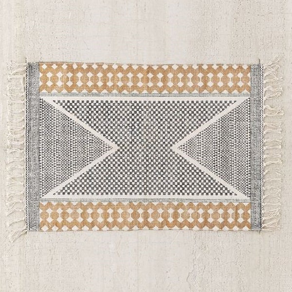 3X5 FEET Cotton rug / block printed rug / carpet, area rug