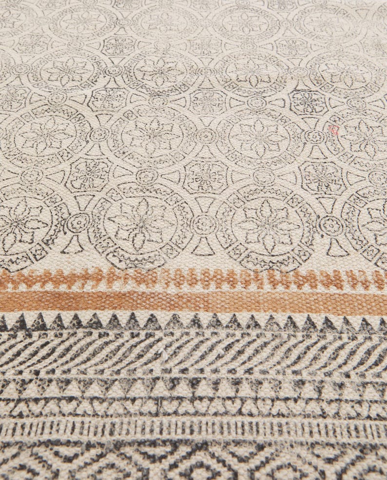 2x12 Ft Cotton Rug Runner / Yoga Mat / Kitchen Runner / Stair Runner