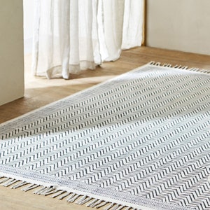 Square Cotton Area Rug Block Printed Rug / Carpet Area Rug - Etsy