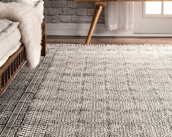 8X10 FEET Cotton rug / block printed rug / carpet, area rug 96X120 INCHES / 240X300 CMS