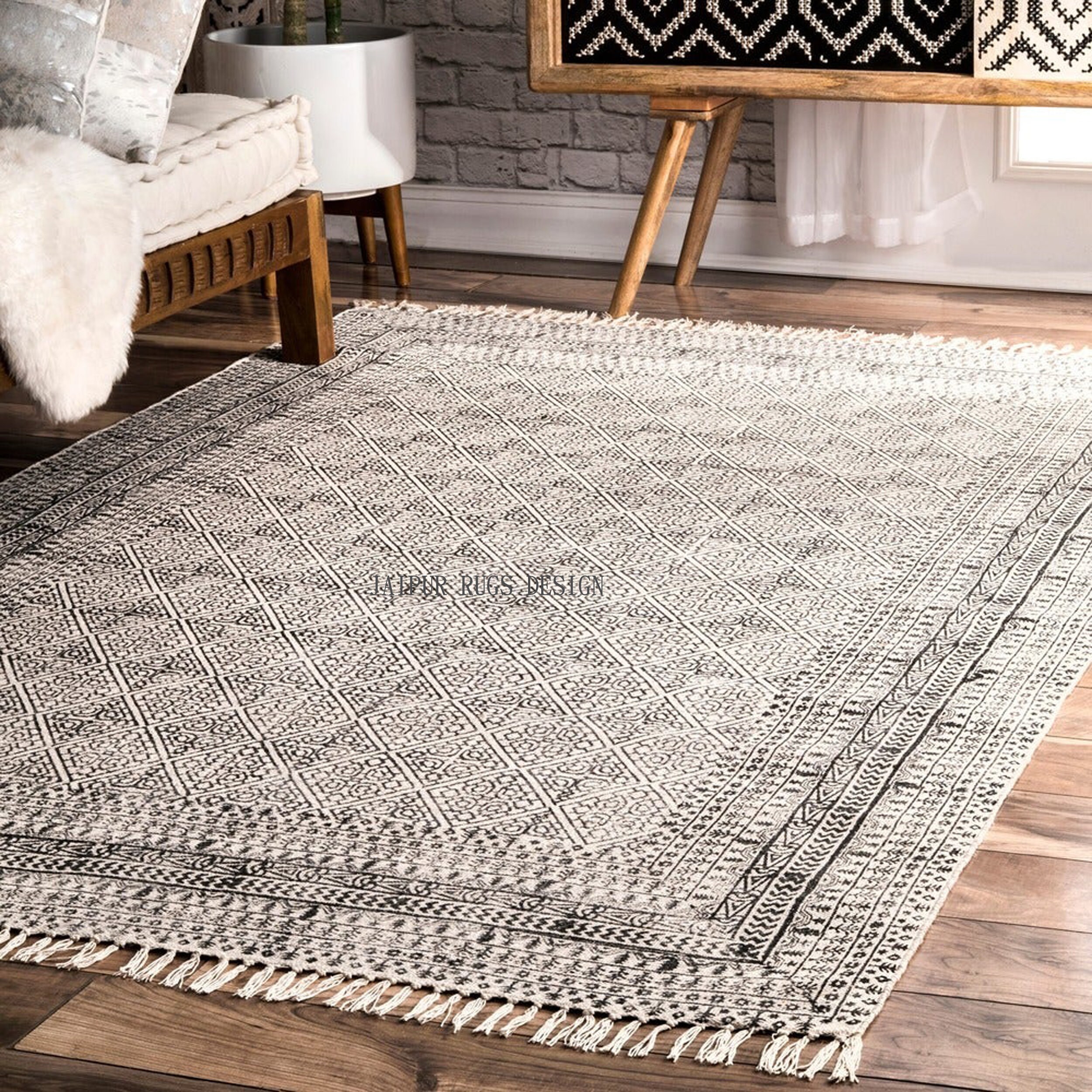 8X10 FEET Cotton Rug / Block Printed Rug / Carpet Area Rug - Etsy