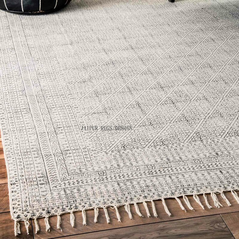 Area Rug 3X5 FEET Cotton Rug Block Printed Rug Carpet Area Etsy