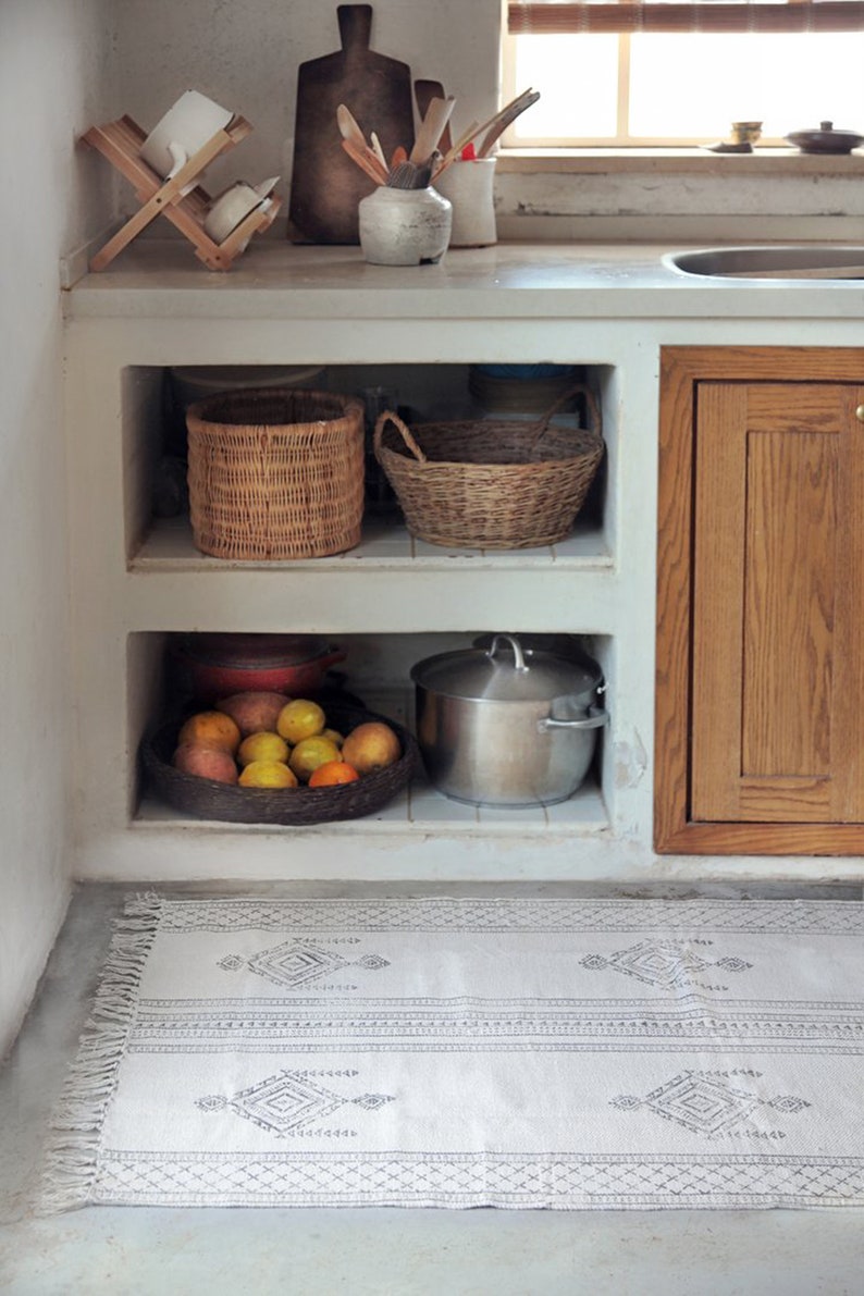 Square Cotton Area Rug, Block Printed Rug / Carpet, Area Rug 4X4 Feet