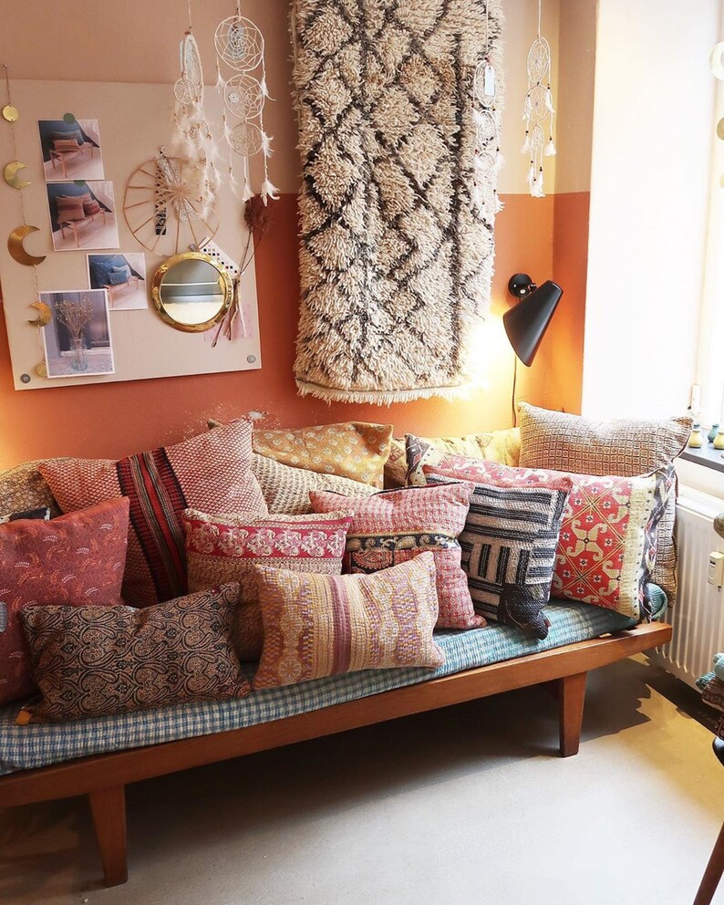 6 Pcs Set of 20x20 Inches Vintage Kantha Cushion Covers 50x50 Etsy