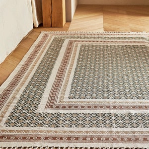 5X8 FEET Cotton rug / block printed rug / carpet, area rug 60X96 INCHES / 150X240 CMS