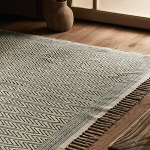Square Cotton Area Rug Block Printed Rug / Carpet Area Rug - Etsy