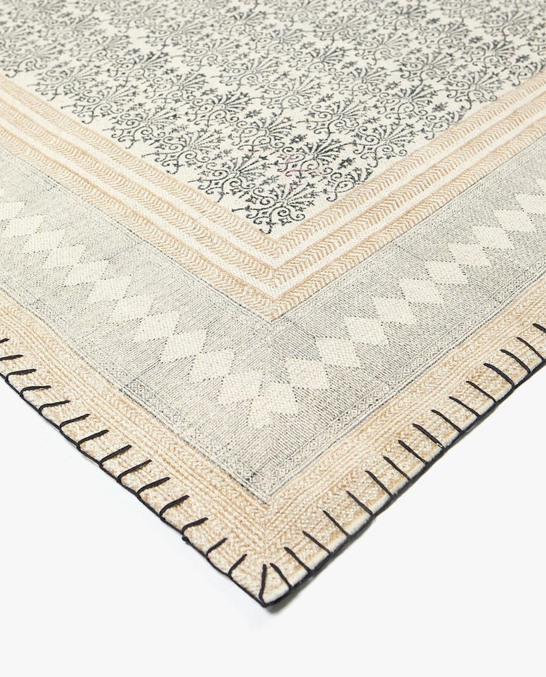 Cotton Rug 3X5 FEET Block Printed Rug Carpet Area Rug Etsy