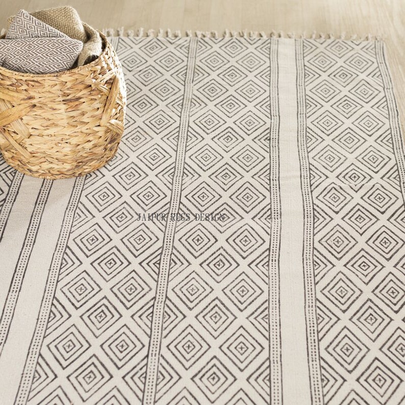 5X8 FEET Cotton rug / block printed rug / carpet area rug Etsy