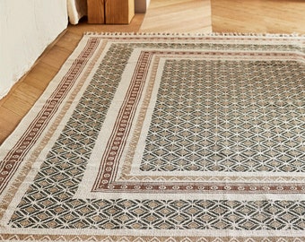 5X8 FEET Cotton rug / block printed rug / carpet, area rug 60X96 INCHES / 150X240 CMS