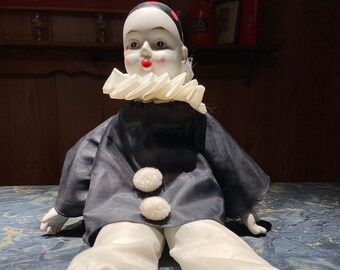 pierrot porcelain clown doll