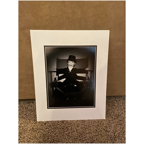 Vintage Black and White Numbered Photo Print of Ventriloquist Doll Charlie McCarthy Edgar Bergen Unique Art