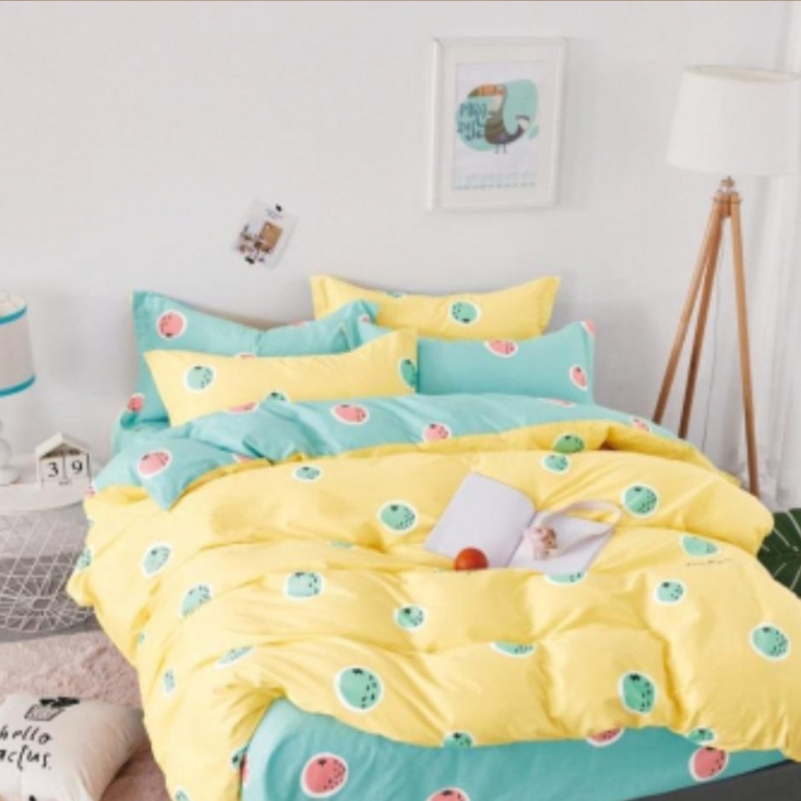 Duvet cover set organic cotton duvet mint green bedding set Etsy