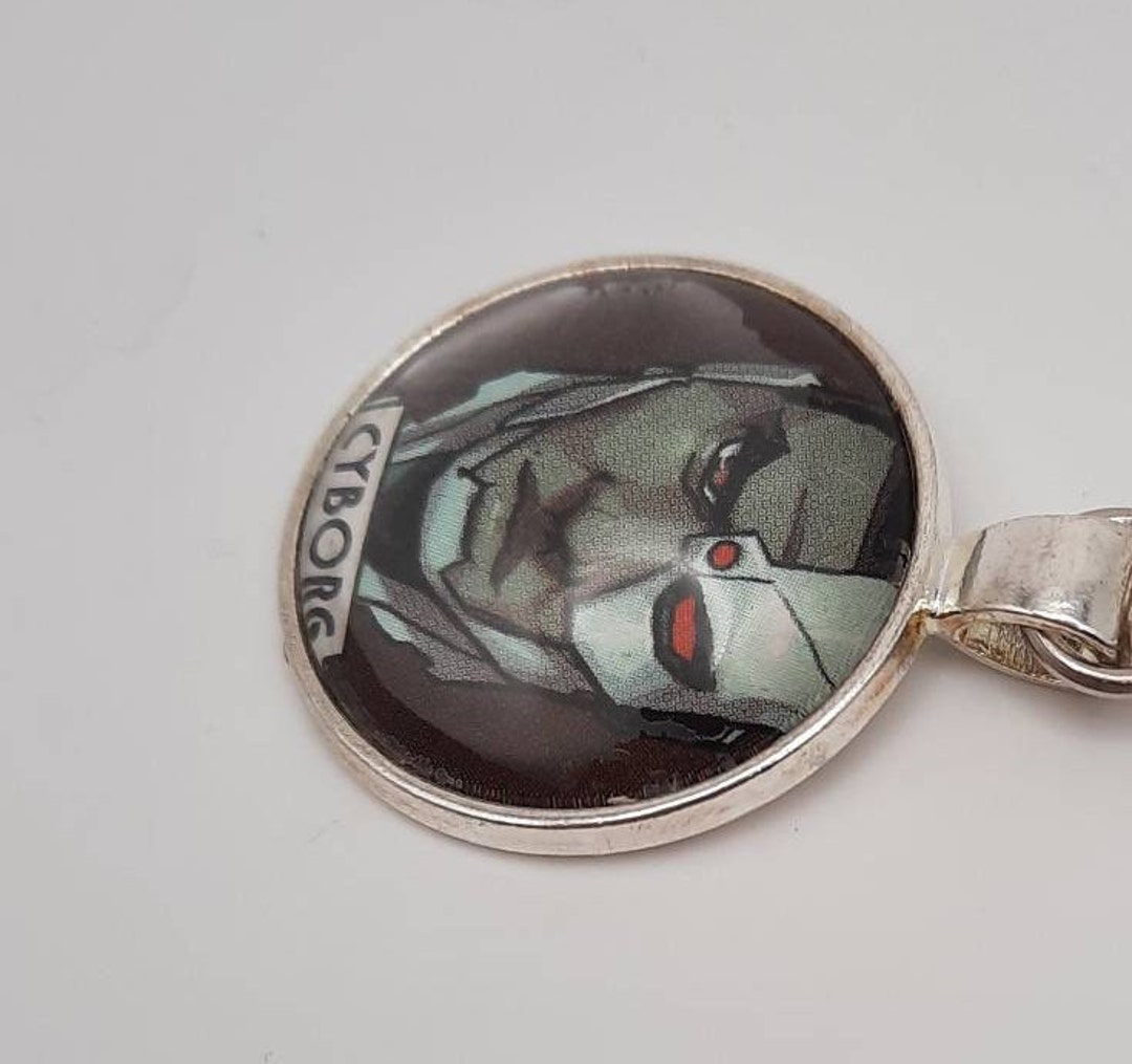 Cyborg Keychain Comic Pendant Unique Handmade - Etsy
