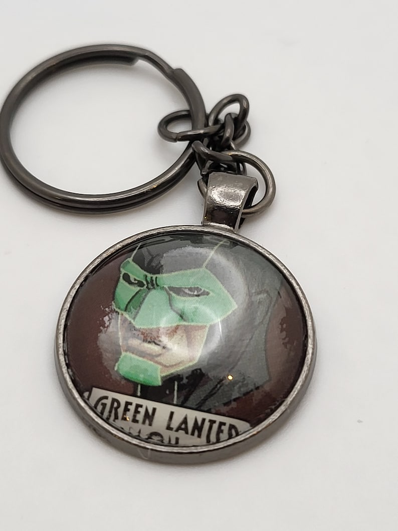 Green Lantern Keychain Comic Pendant Unique Handmade Etsy
