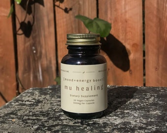 Mood+Energy Boost Supplements (30 count) | Maca Root, Gotu Kula, Ginkgo Biloba, Cordyceps