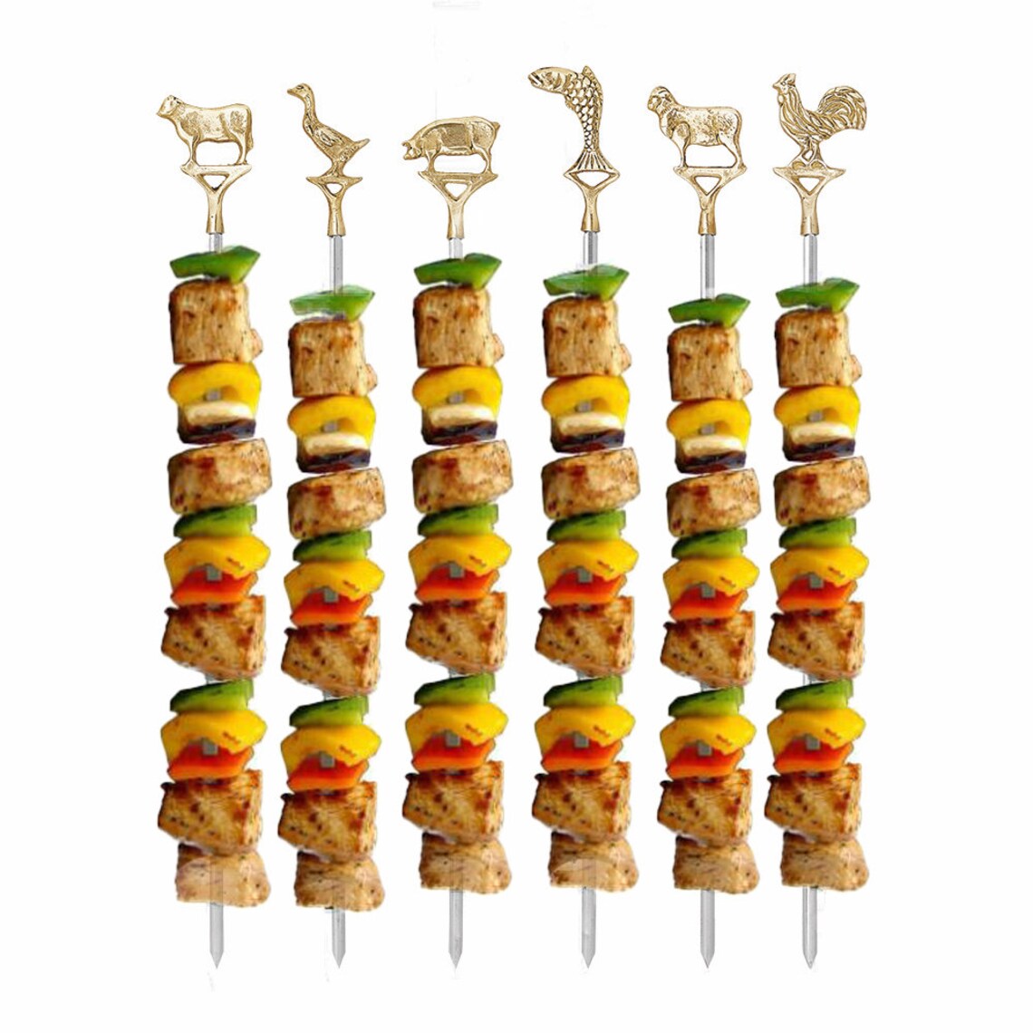 Metal Skewers for Grilling 16 Inch Long Flat Stainless Steel Etsy