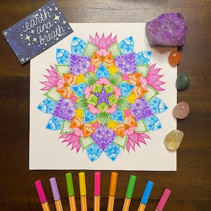 8x8in Fine Art Print | Spring Equinox Ostara Mandala