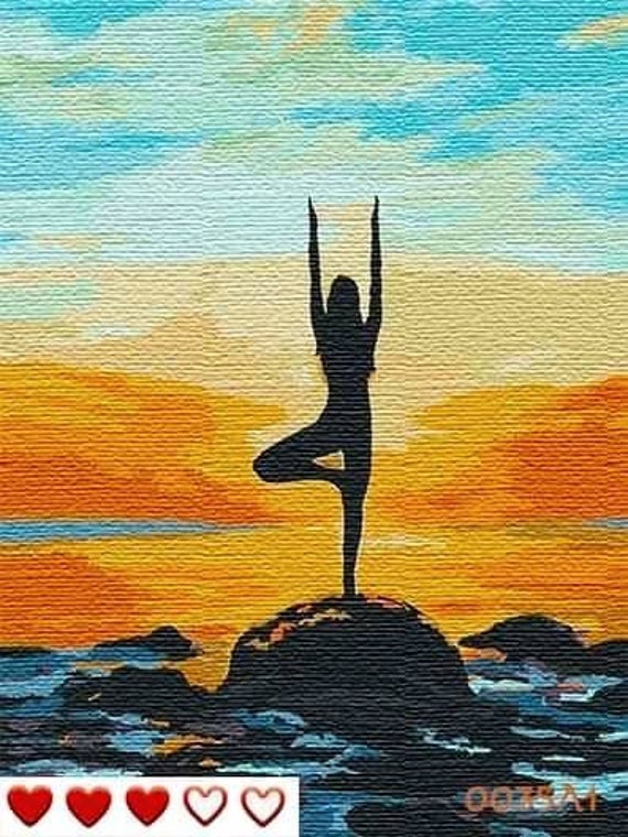 Paint by Number Yoga Painting by Numbers Kit for Adults With