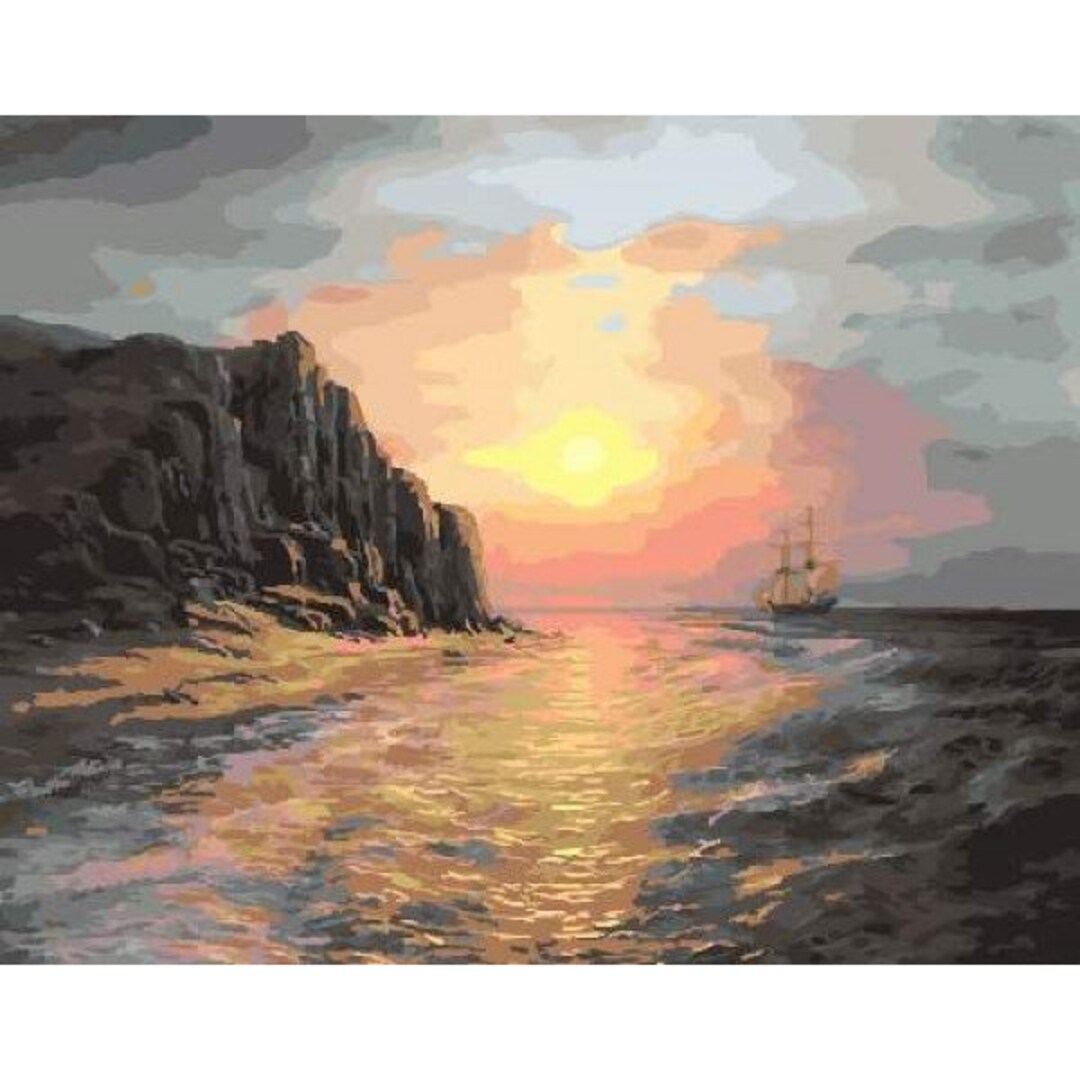 Paint by Number Ship Paint by Numbers Kit Ocean for Adults Etsy